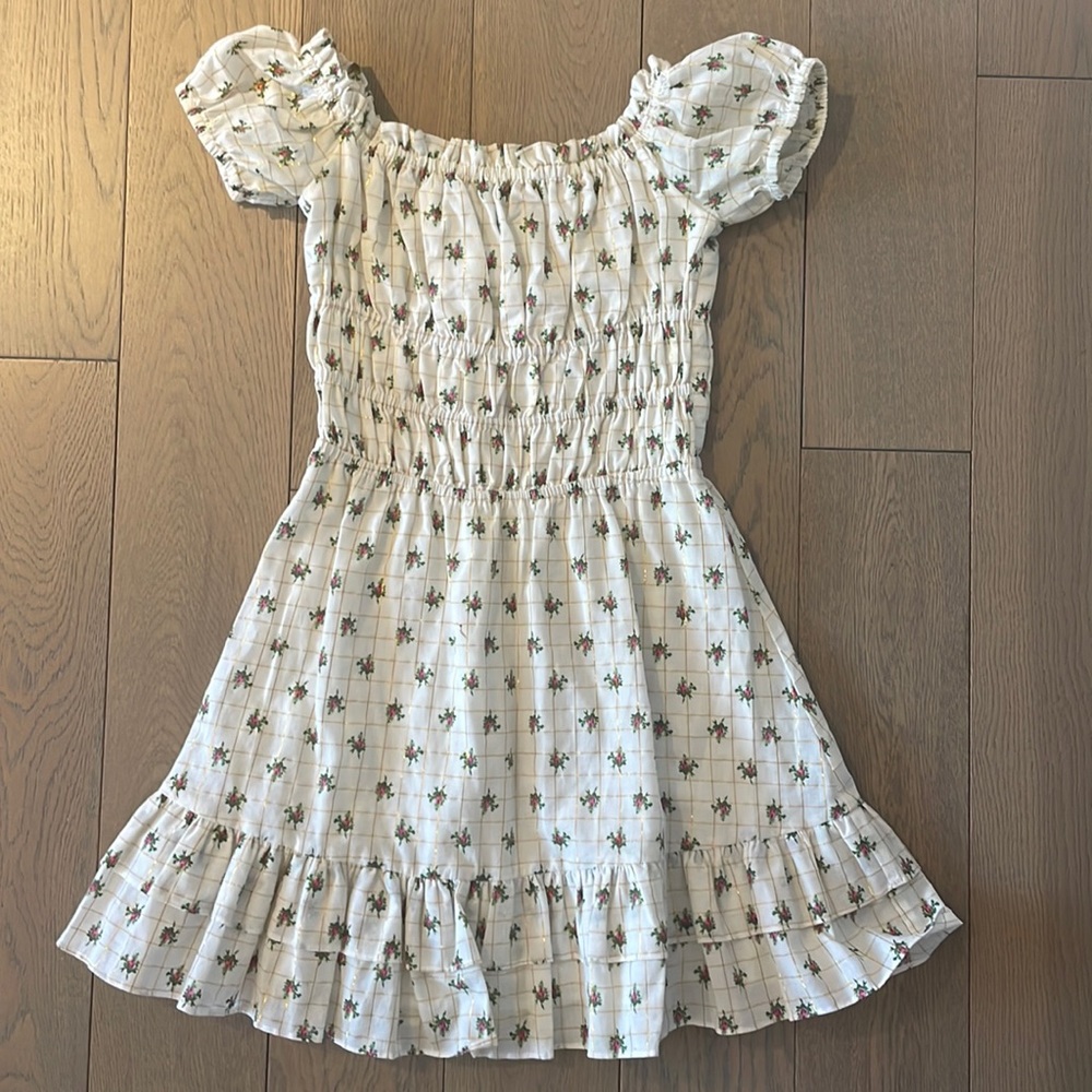 White Floral Majorelle Dress XS